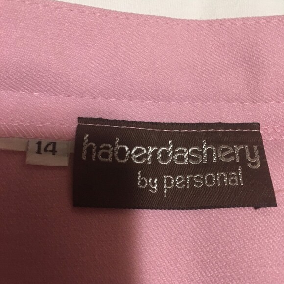 VTG Haberdashery skirt Womens 8 pink mini pencil pockets unlined Career Retro - Picture 3 of 6